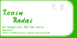 kevin madai business card